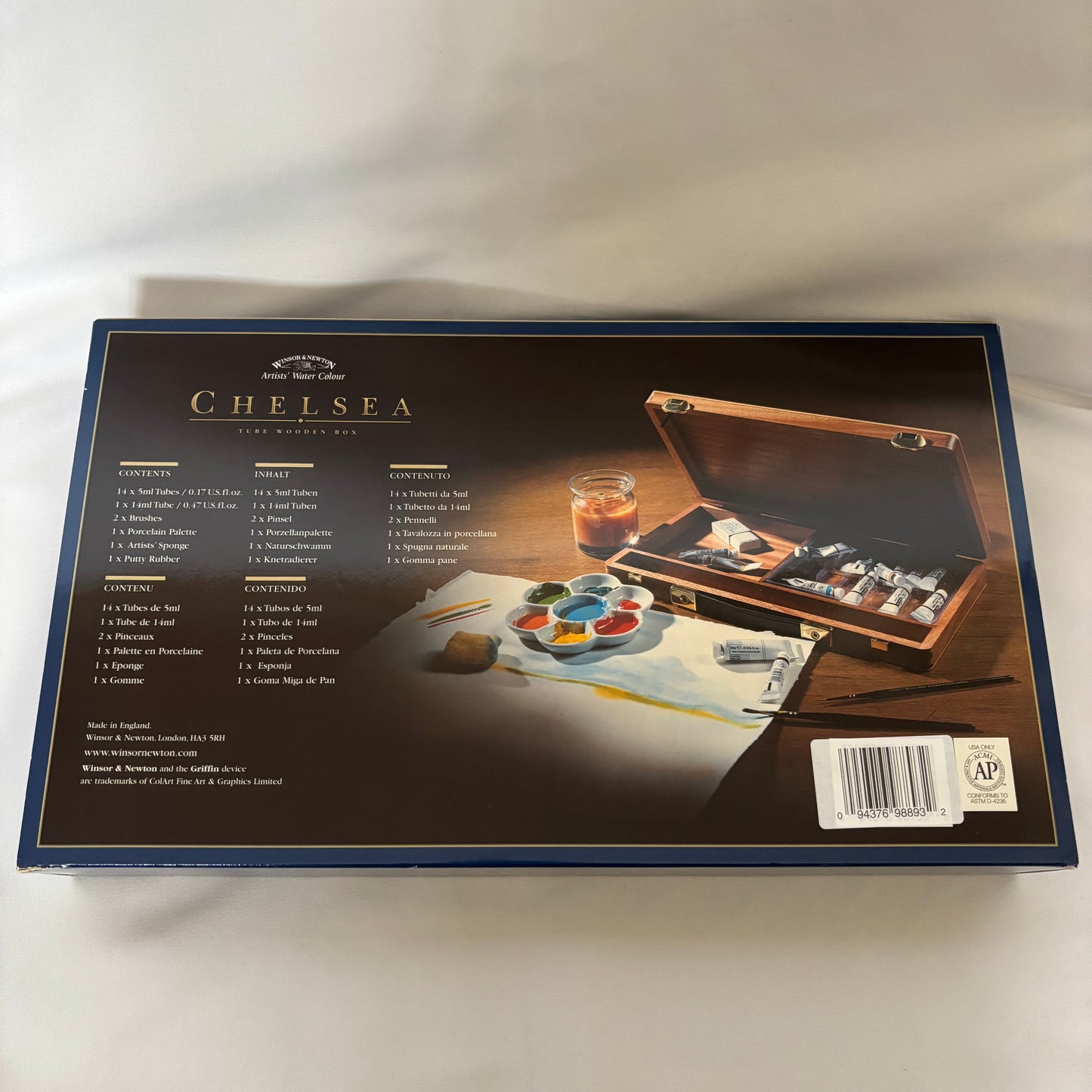 Winsor & Newton CHELSEA Artists' Watercolour Tube Wooden Box