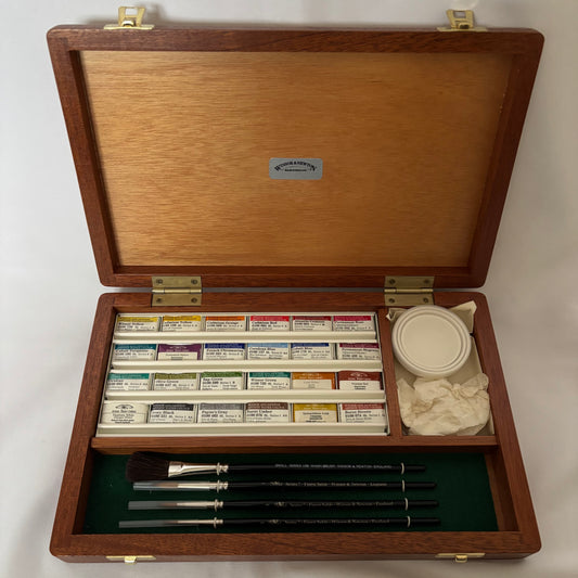 Winsor & Newton MAHOGANY Artists' Watercolours 24 Whole Pans