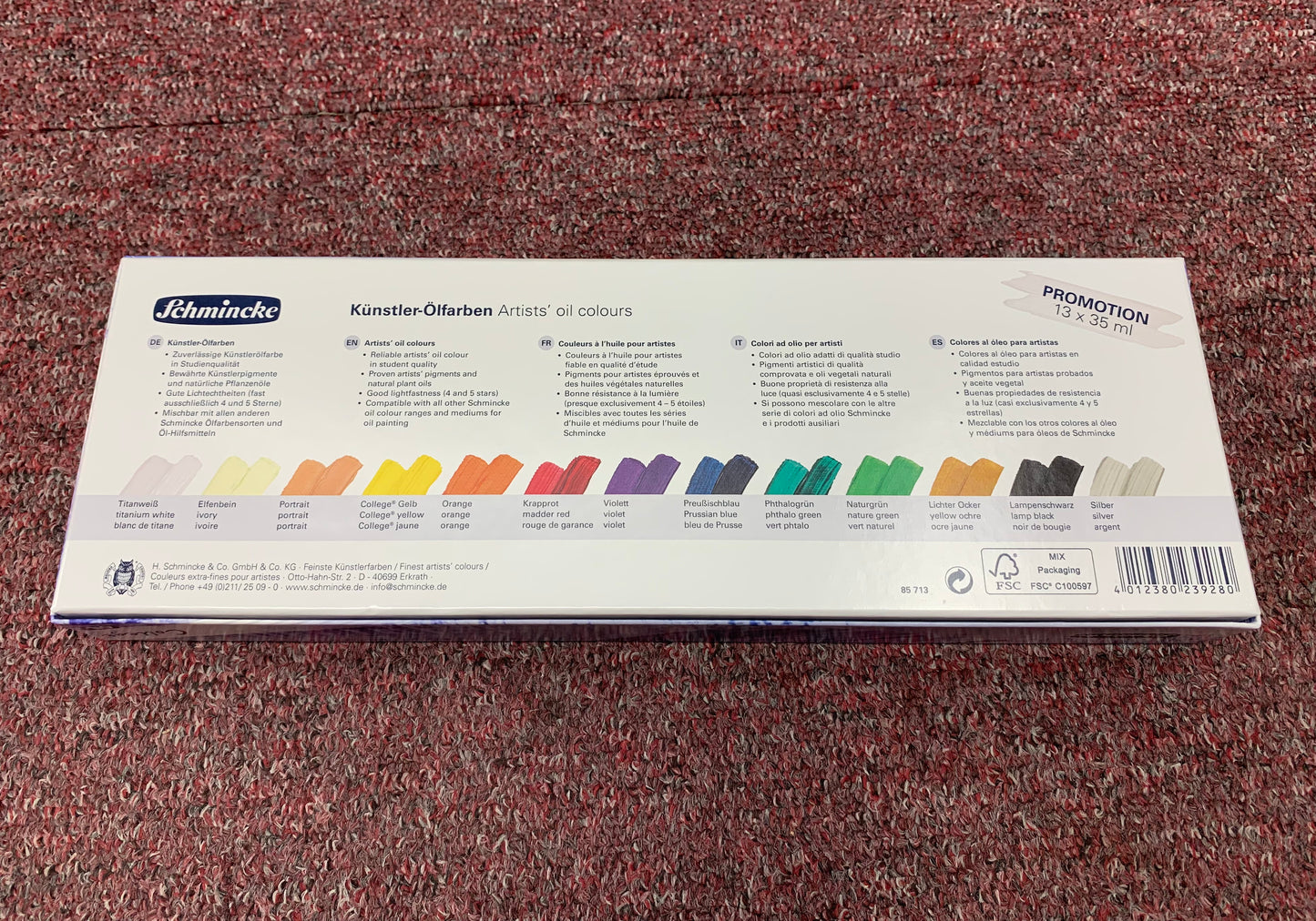 Schmincke College Oil Colour Set 13 x 35ml tubes