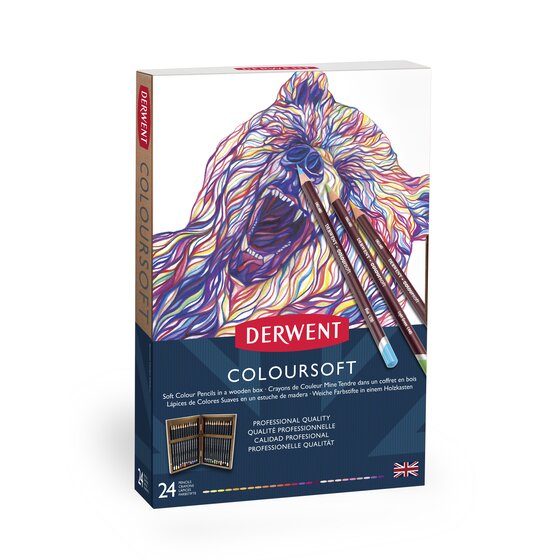 Derwent Coloursoft Wooden Box of 24 Pencils