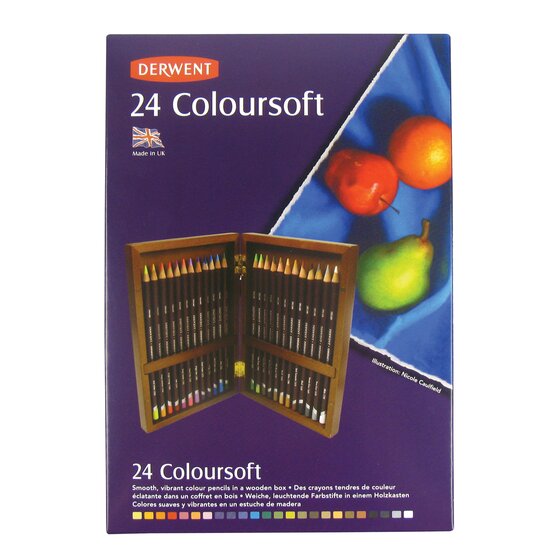 Derwent Coloursoft Wooden Box of 24 Pencils