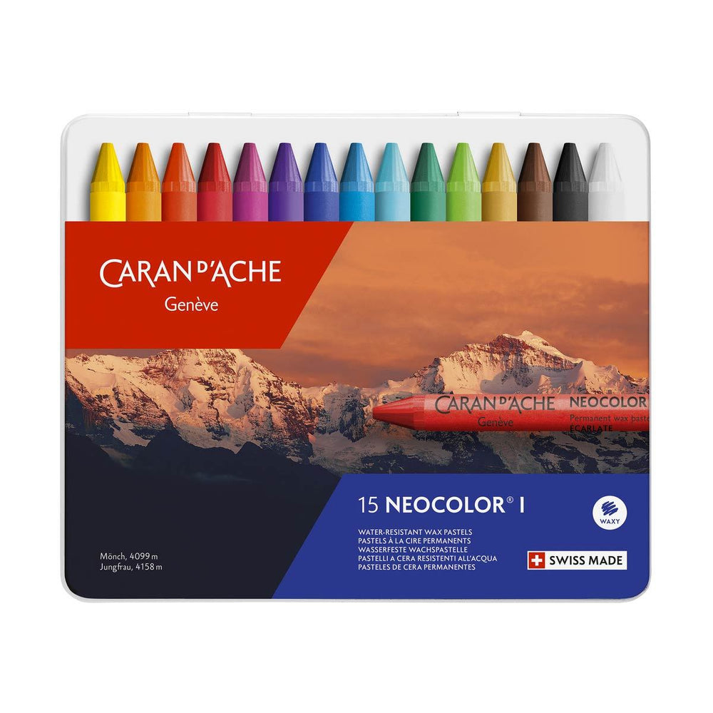 Caran d'Ache Neocolor I Water Resistant Colour Set of 15 Crayons